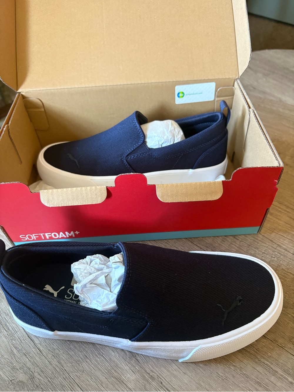 Puma Navy Slip-On Platform Loafers
